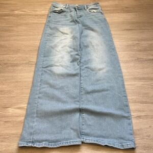 2000s Perfect Faded Baggy Wide-Leg Blue Jeans 26x28
